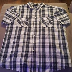 Men's 3XL Short Sleeve Black/Grey/White Patterned